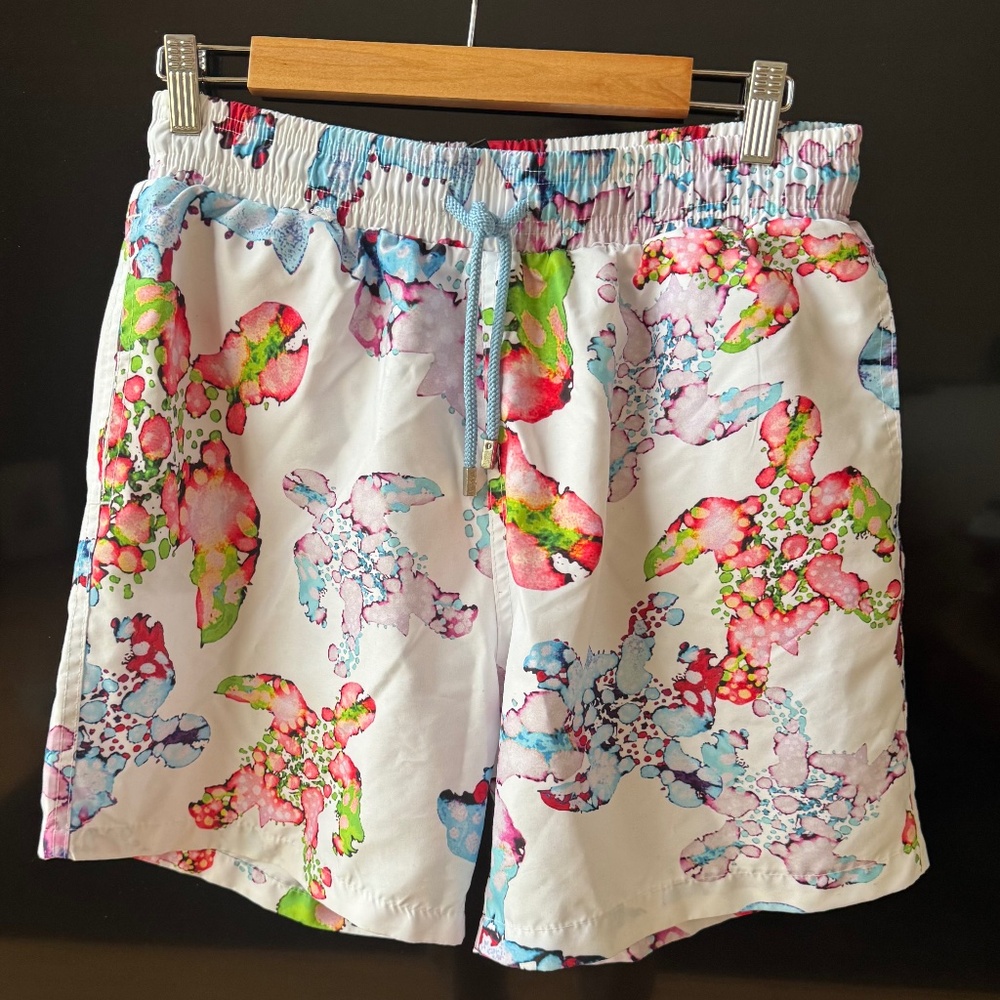 Vilebrequin Men's Watercolor Turtle Print Superflex Swim L